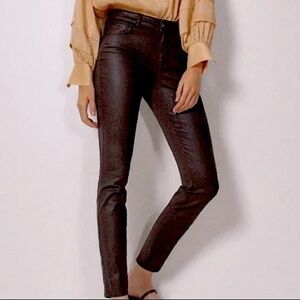 Massimo Dutti Black Coated Skinny Pants EU 38 US 6